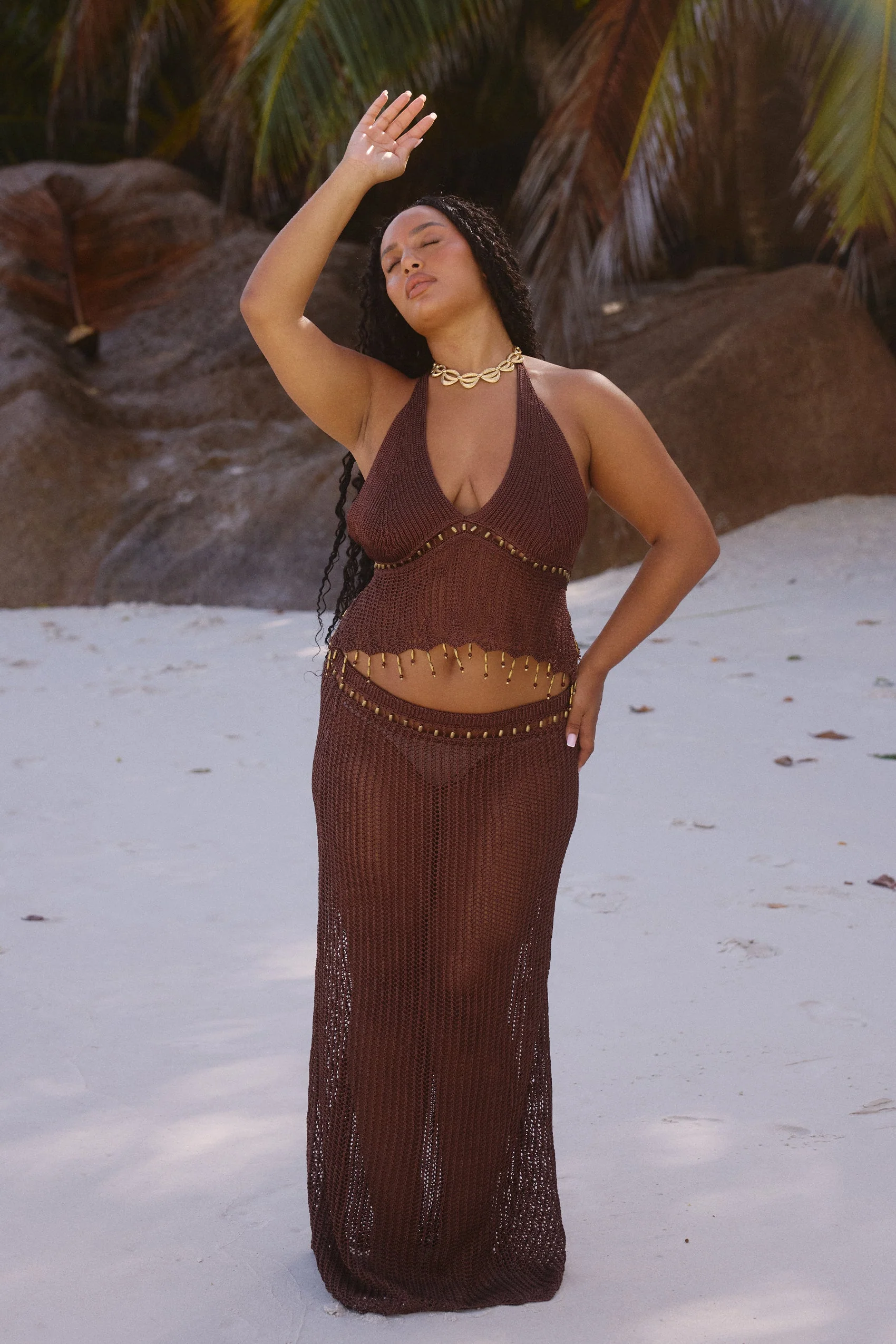 Amare Crochet Top in Cacao - Image 8