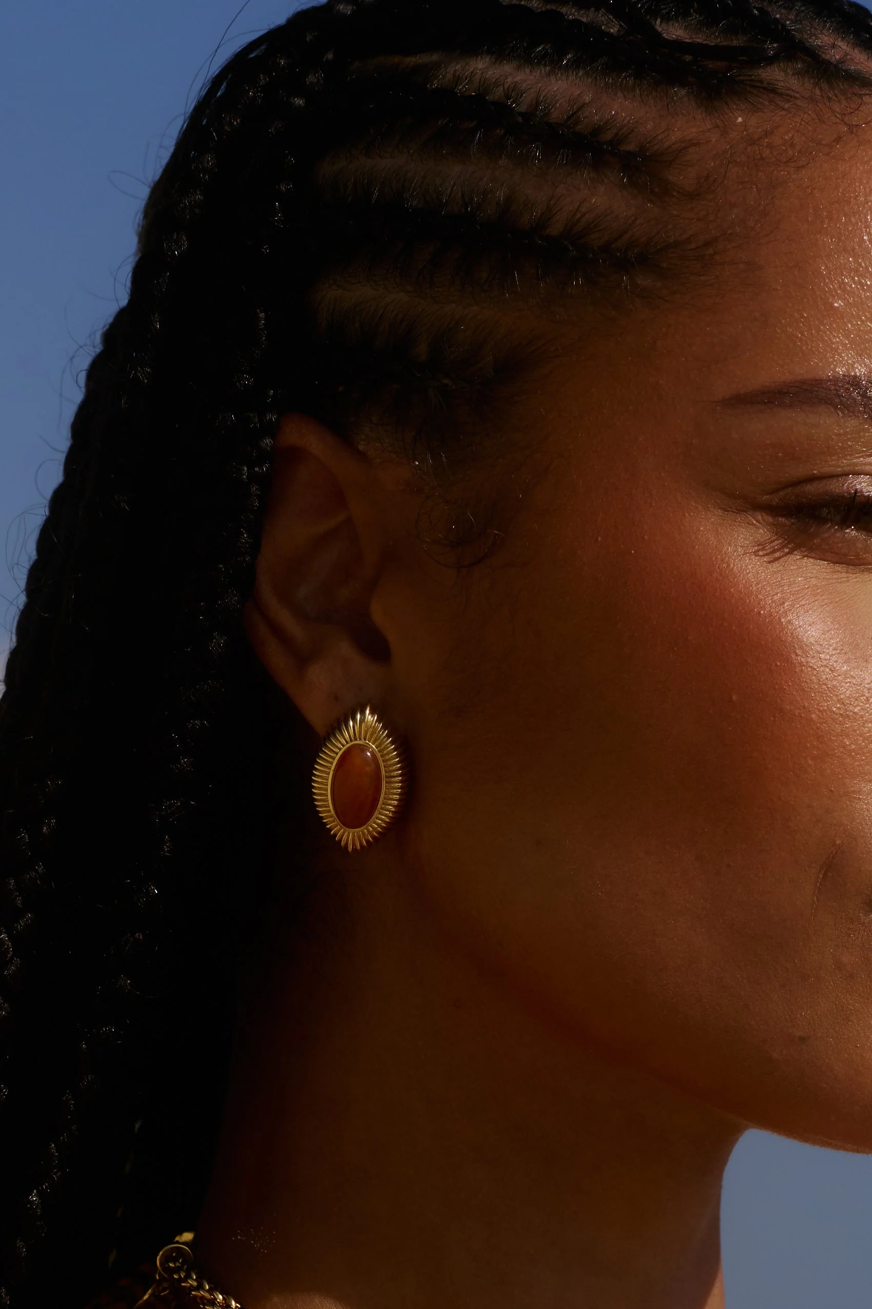 Ayana Earrings in Orange Aventurine - Image 2