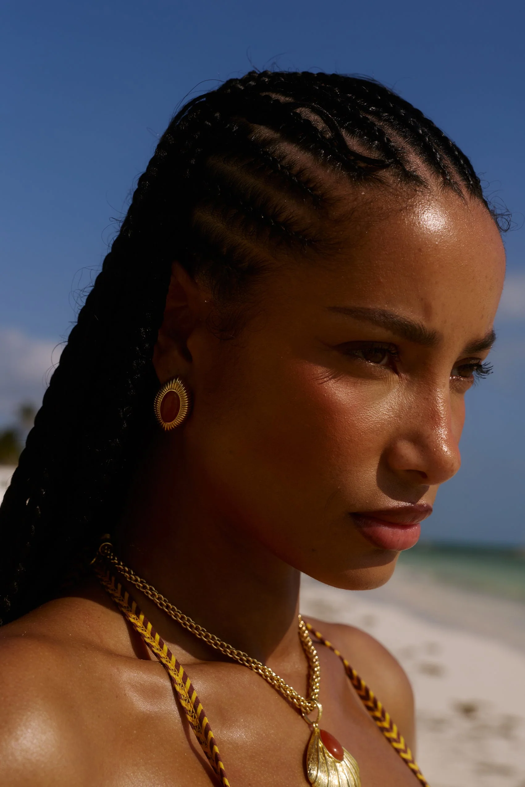 Ayana Earrings in Orange Aventurine - Image 7