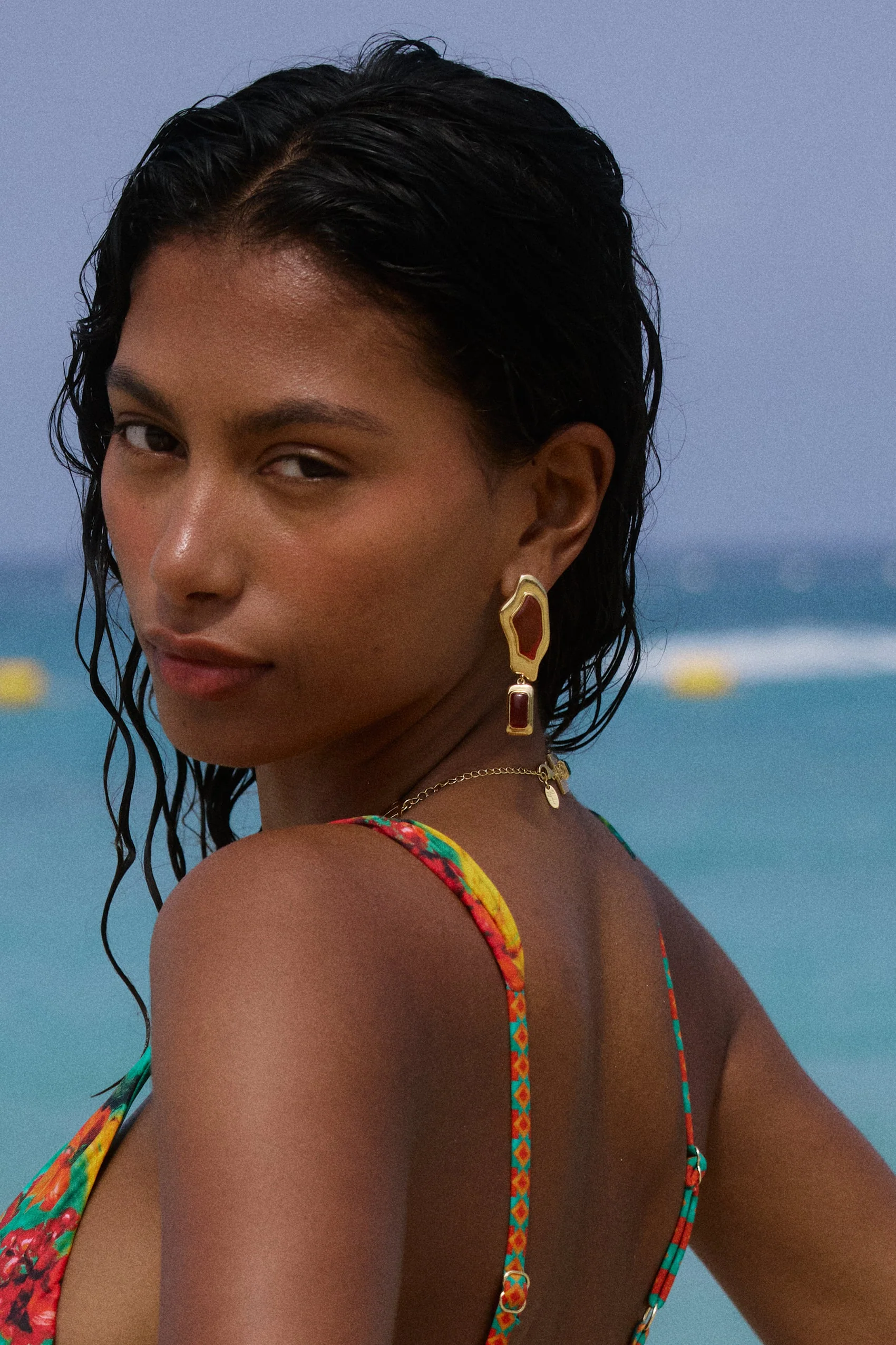 Sombra Earrings in Red Agate - Image 8