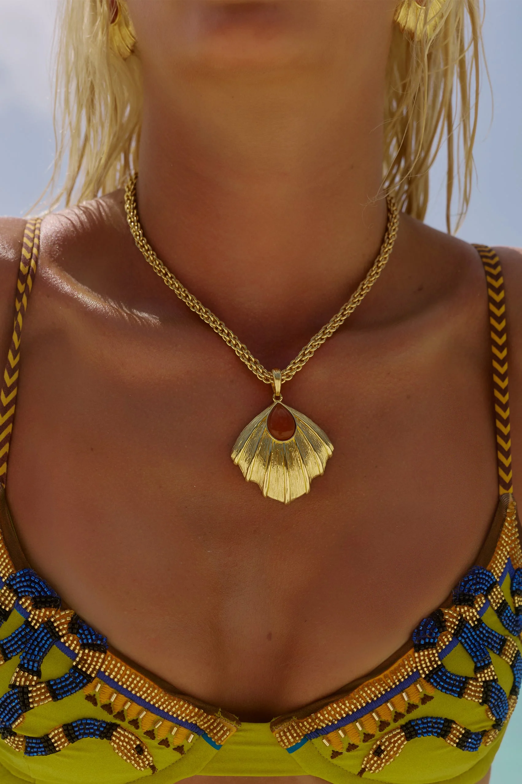 Zahana Necklace in Orange Aventurine - Image 2
